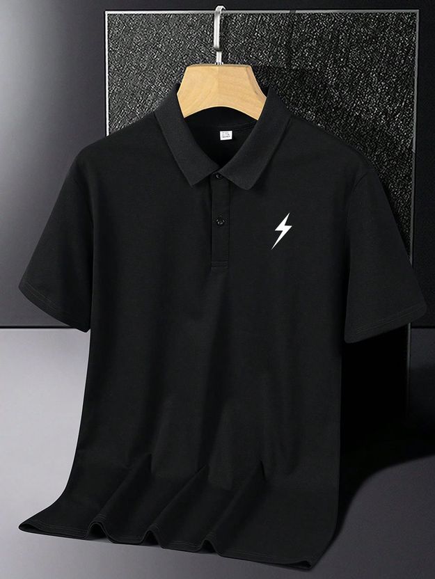 Amaran Men Black Polo Neck T-Shirt - Image 6