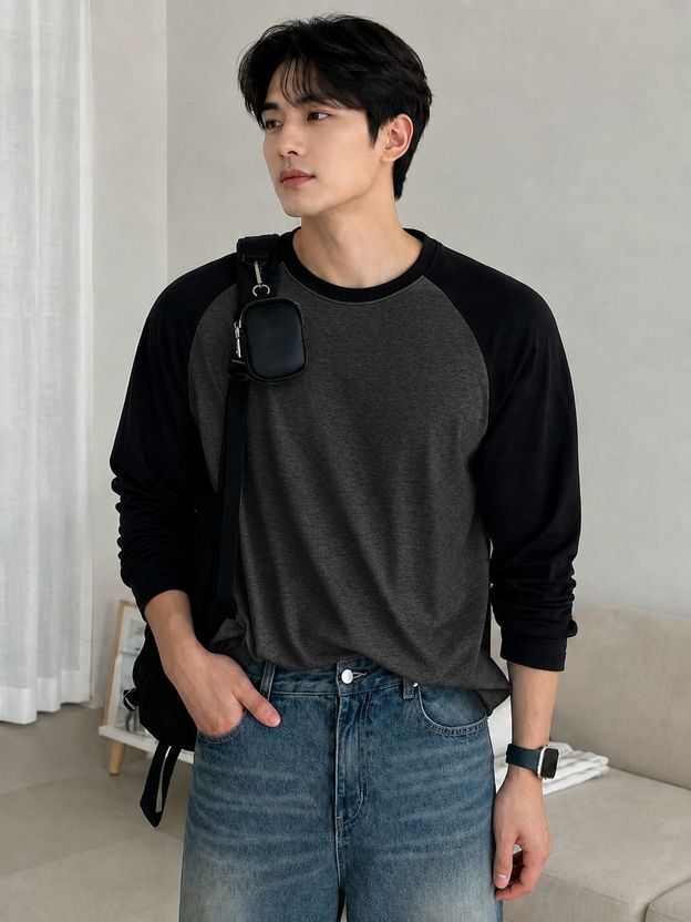 Vynzo Colorblock Men Round Neck Multicolor T-Shirt - Image 1