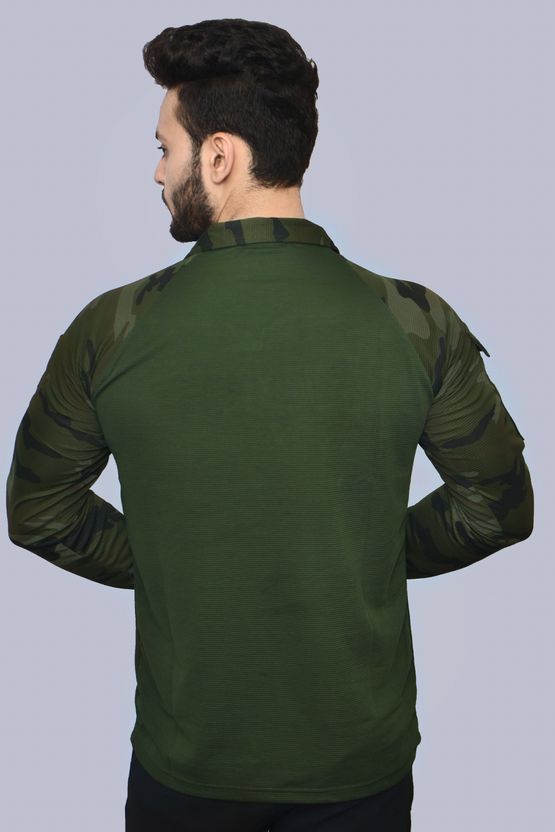 AZYXREN Men Military Camouflage Polo Neck T-Shirt - Image 2
