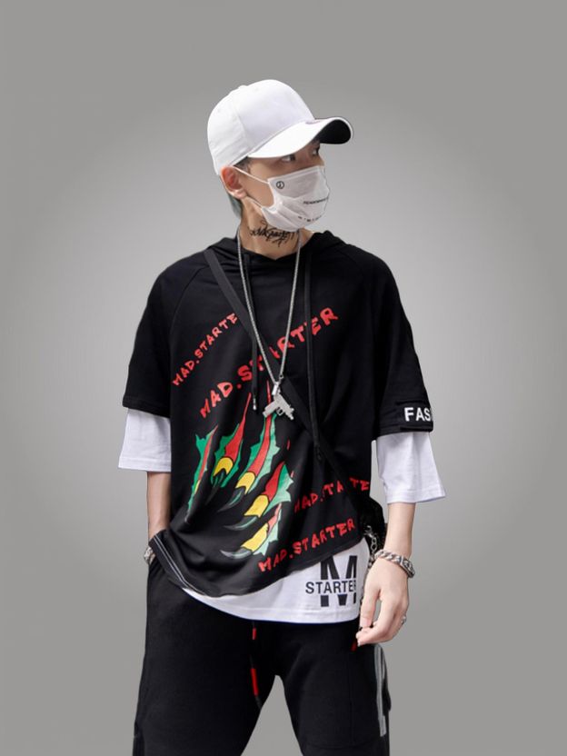 London Hills Men Pink Hooded T-Shirt - Image 6