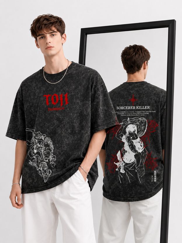 Anipop Men Black Cotton T-Shirt - Image 1