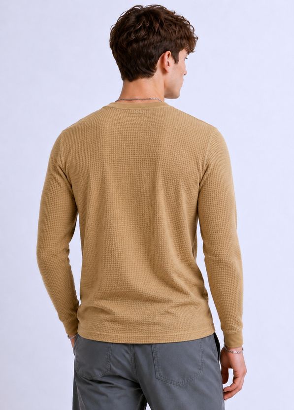 Try Colorblock Men Polo Neck Brown, Light Green T-Shirt - Image 2