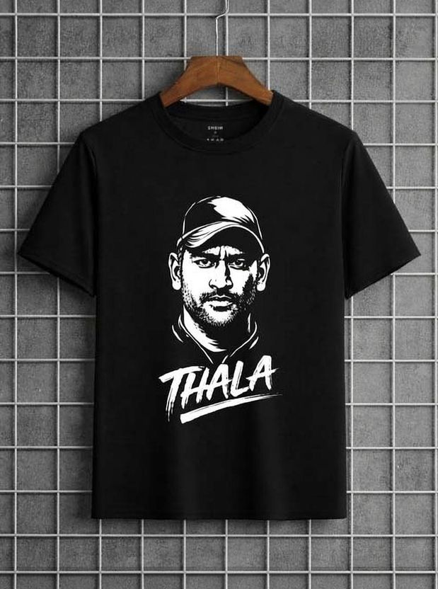 CORGA Men Black Cotton T-Shirt - Image 1