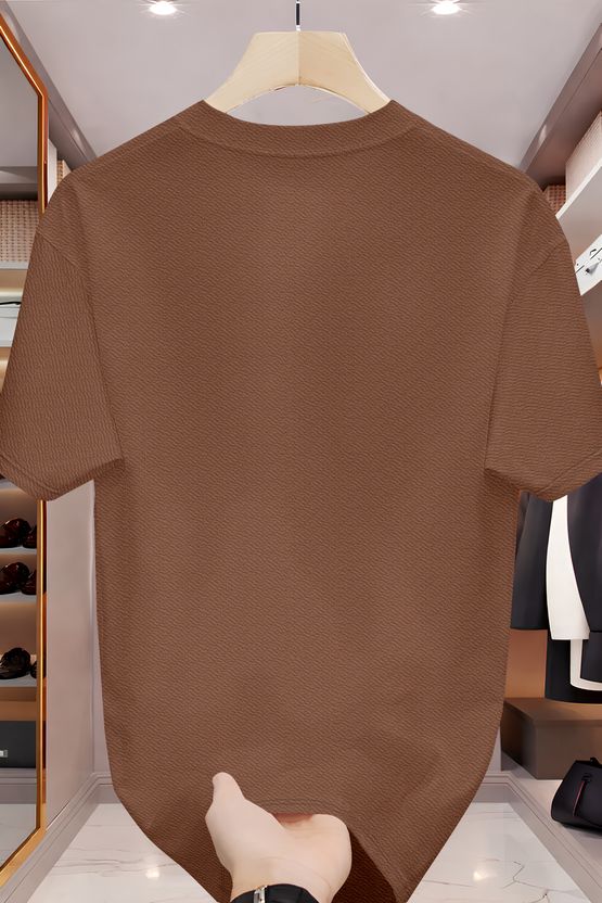 काजारू Men's Brown Printed Round Neck T-Shirt - Image 2