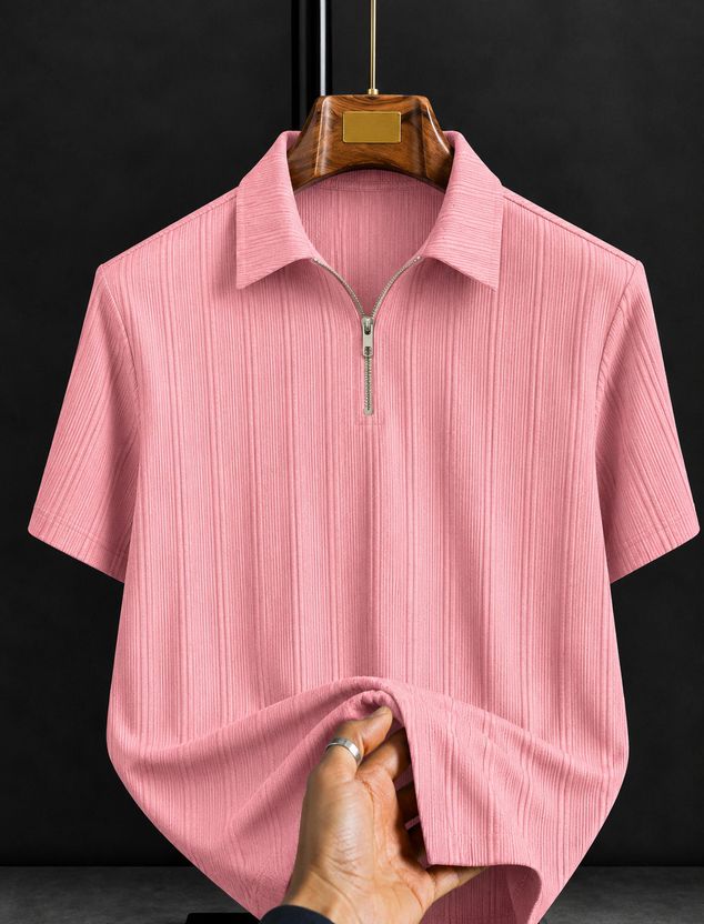 SOPANI Men Zip Neck Multicolor T-Shirt - Image 3