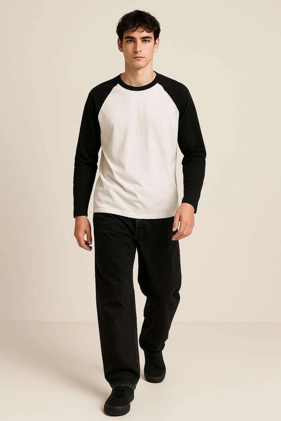 MK Digital Men's White, Black Round Neck T-Shirt - Image 2