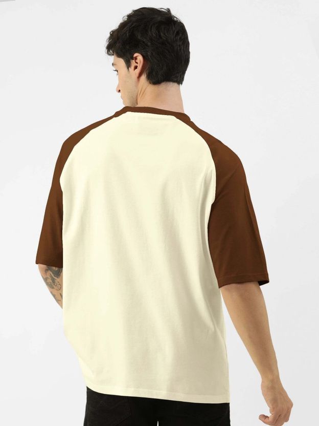 MANIAC Men Beige Cotton T-Shirt - Image 4
