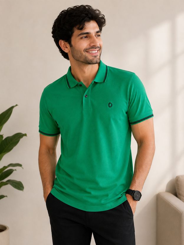 Dollar Men Pink Cotton Polo Neck T-Shirt - Image 8
