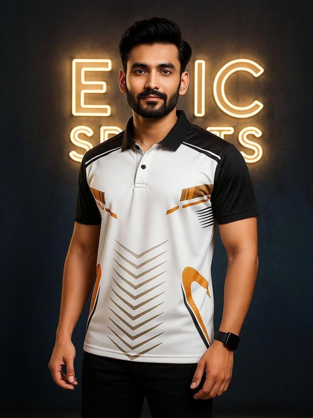 dhaari by unique creation Men Striped Polo Neck - Image 1
