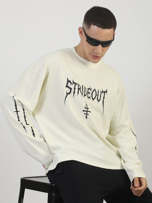 MANIAC Men White Black Cotton Blend T-Shirt - Image 3