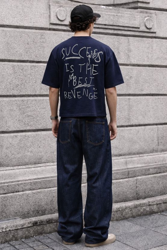 FTX Men Navy Blue Cotton Blend T-Shirt - Image 4