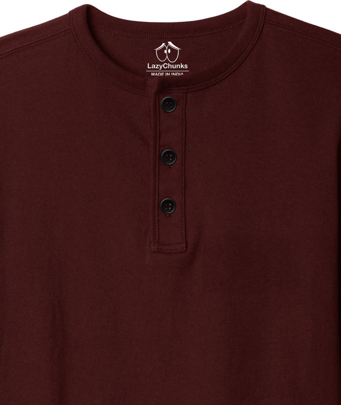 LazyChunks Men Multicolor Henley Neck T-Shirt - Image 4