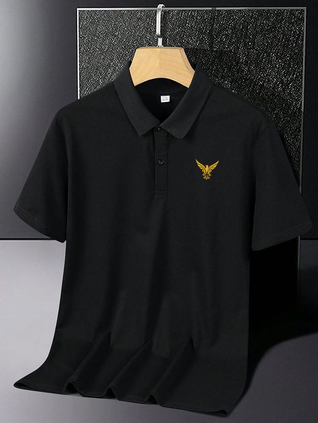 Amaran Men Black Polo Neck T-Shirt - Image 3