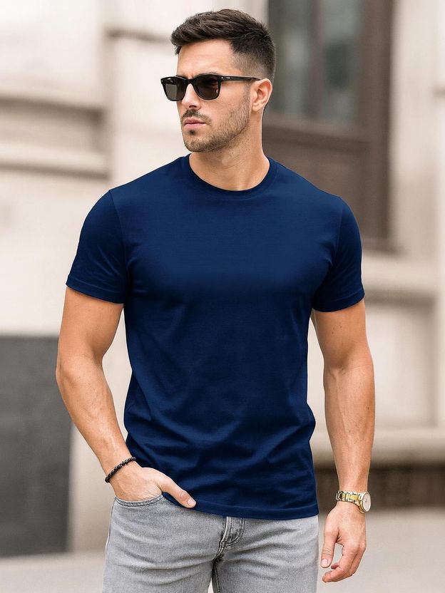FADMARK Men Green Cotton T-Shirt - Image 9