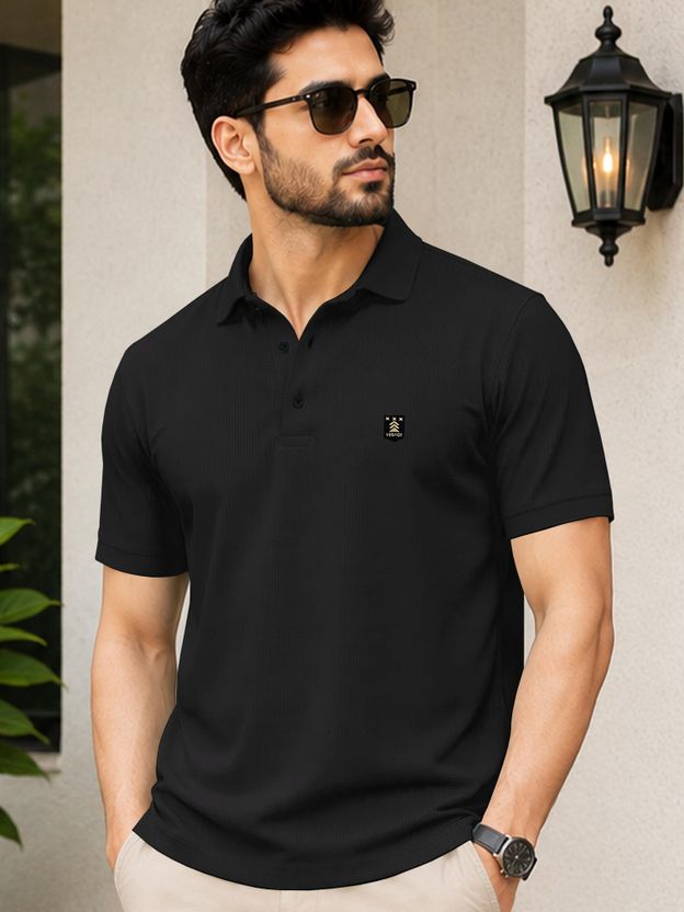 VeBNoR Black Polo Neck T-Shirt - Image 7