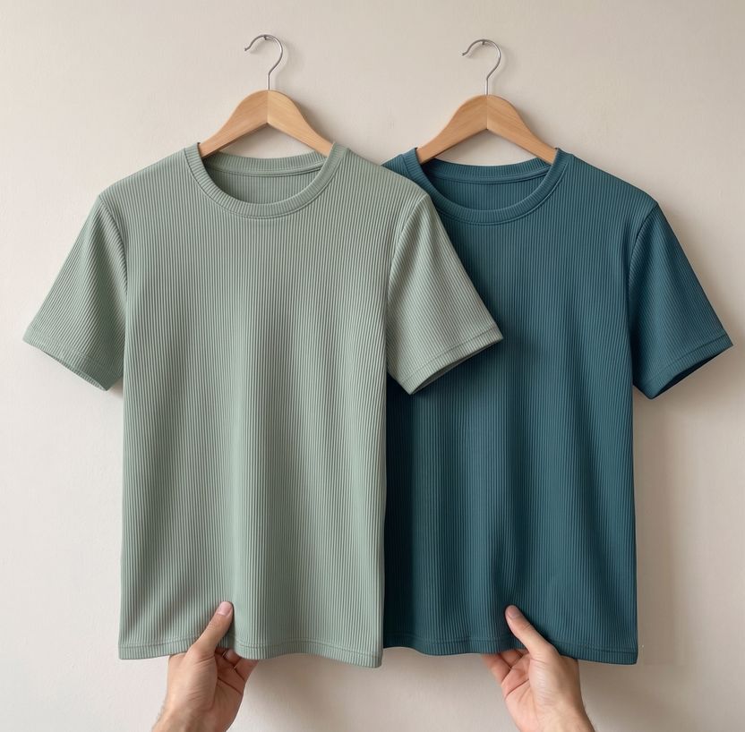 stylesmyth Men Beige, White Round Neck T-Shirt - Image 6