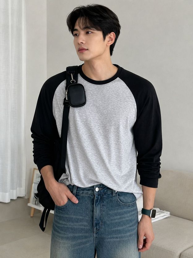 Vynzo Colorblock Men Round Neck Multicolor T-Shirt - Image 5