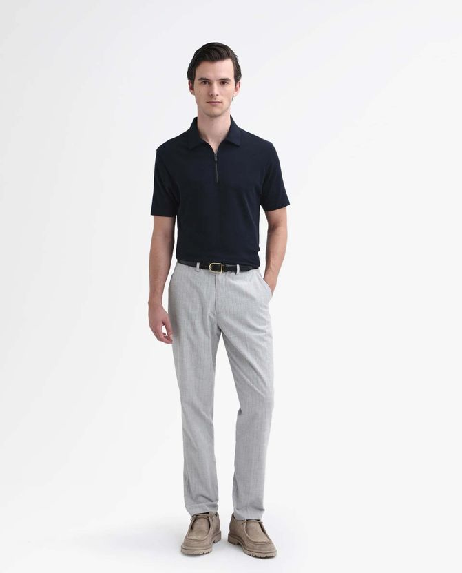RARE RABBIT Men Dark Blue Cotton Polo Neck T-Shirt - Image 2