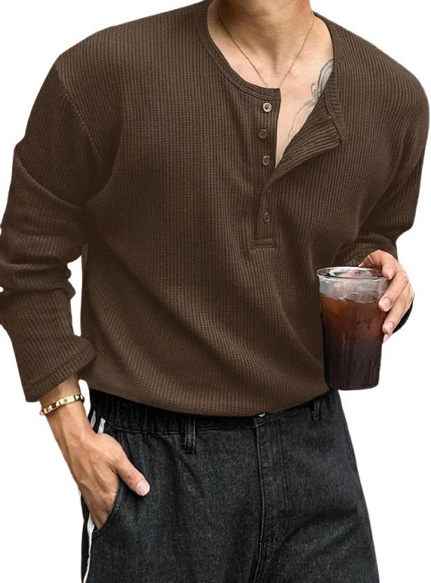 The Modern Soul Silver Men Henley Neck T-Shirt - Image 6