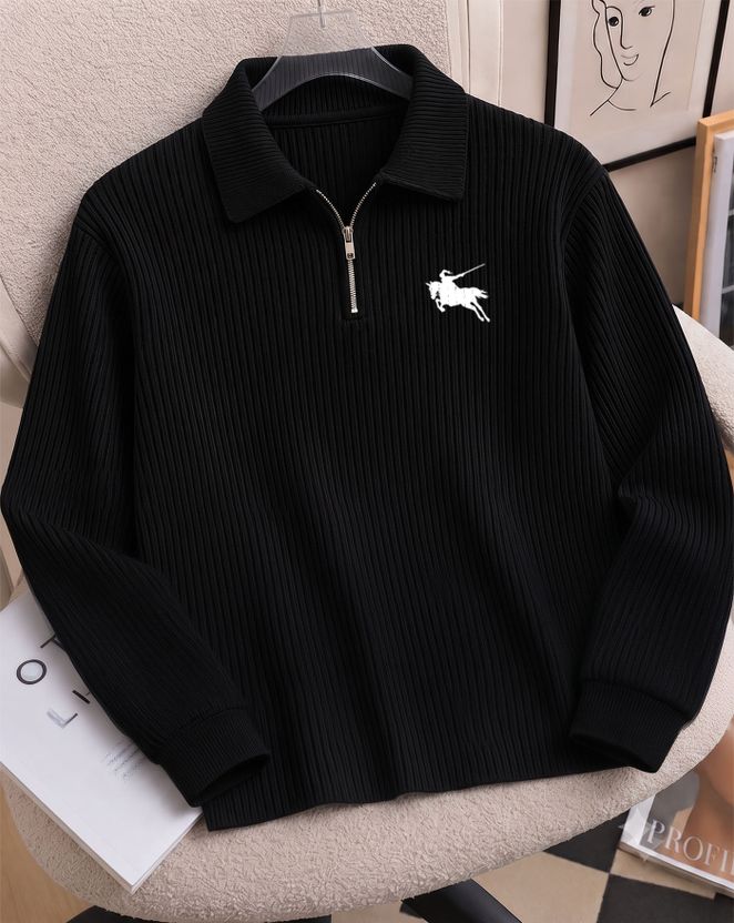 AOOSH Men Full Sleeve Self Design Sweatshirt - Image 1