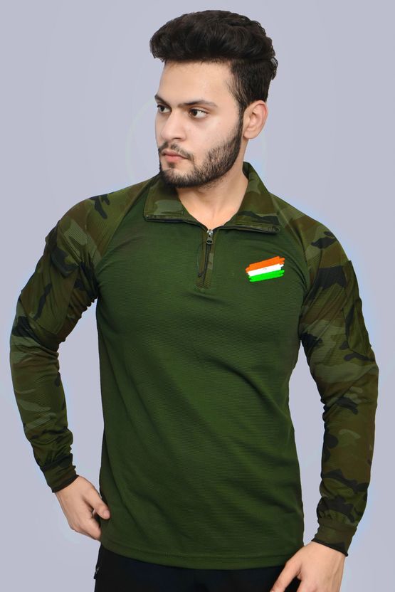 AZYXREN Men Military Camouflage Polo Neck T-Shirt - Image 1