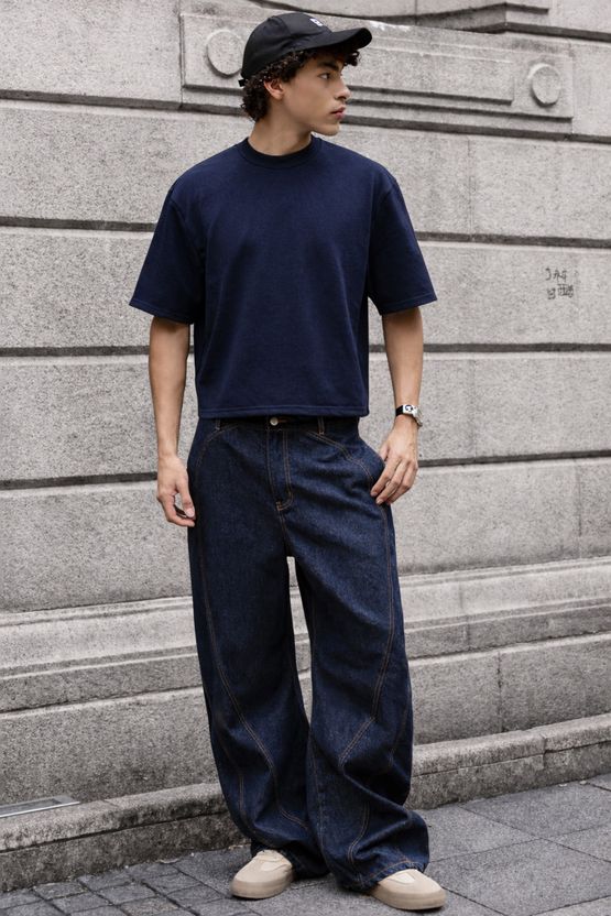 FTX Men Navy Blue Cotton Blend T-Shirt - Image 5