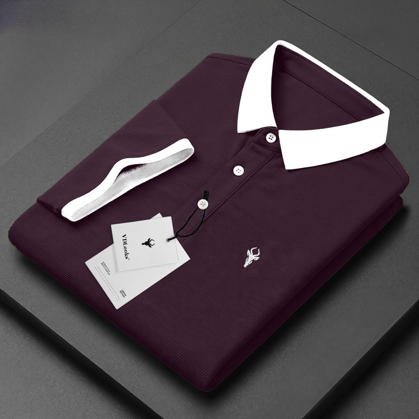 vdlooks Men Polo Neck Black T-Shirt - Image 10