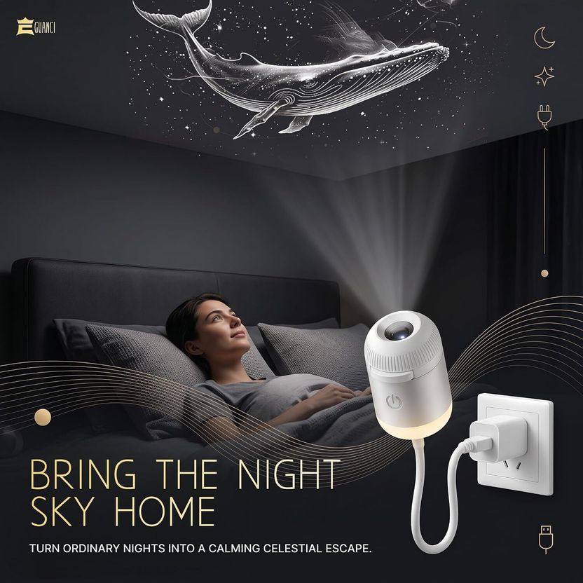 Guanci Whale Reef Galaxy Projector Night Light - Image 2
