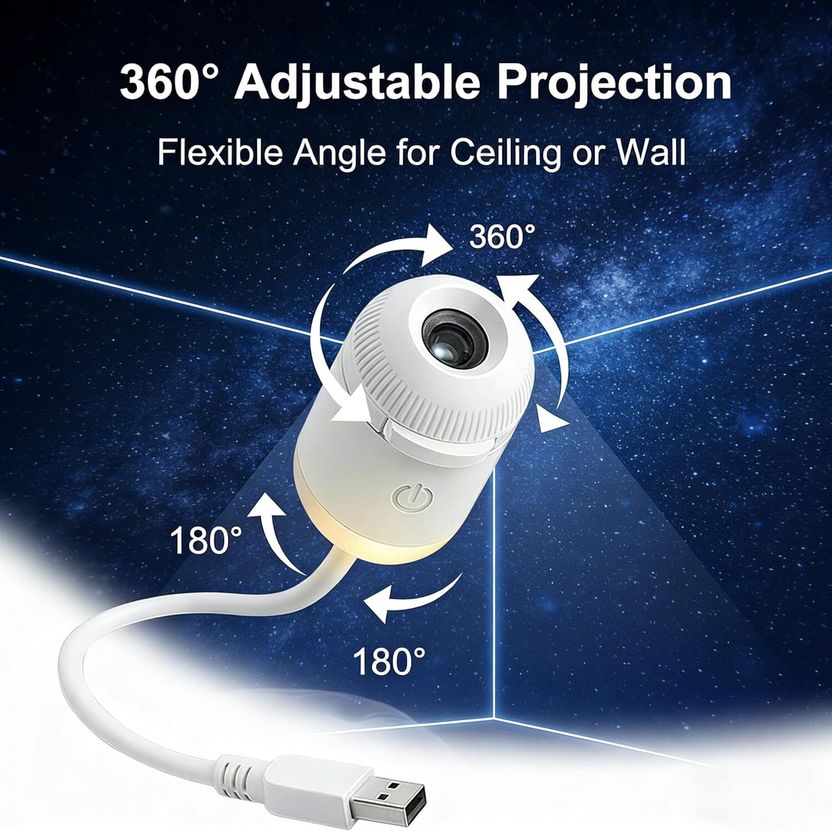 WALLINM Galaxy Projector Light 6 Slide USB - Image 5