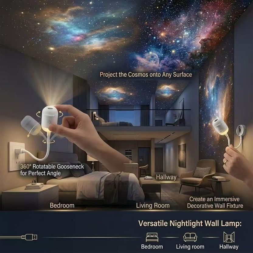 WALLINM Galaxy Projector Light 6 Slide USB - Image 4