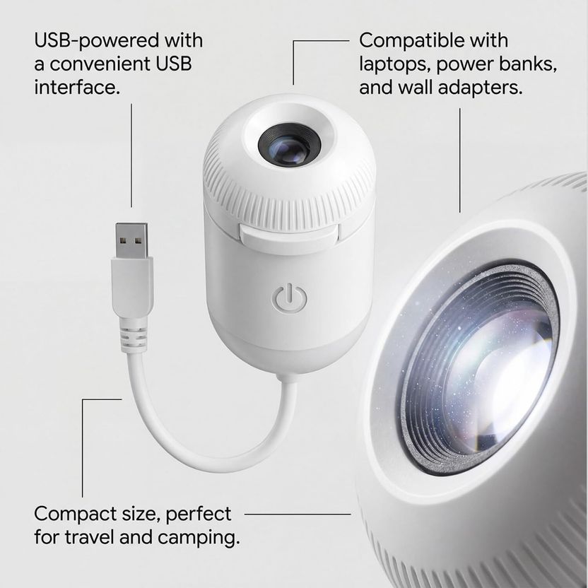 WALLINM Galaxy Projector Light 6 Slide USB - Image 3
