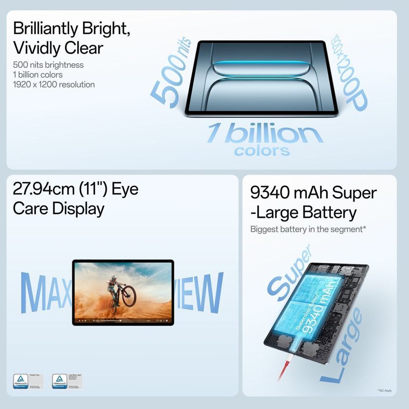 OnePlus Pad Lite 8GB 128GB 11.0 inch Blue 100 Tablets - Image 2
