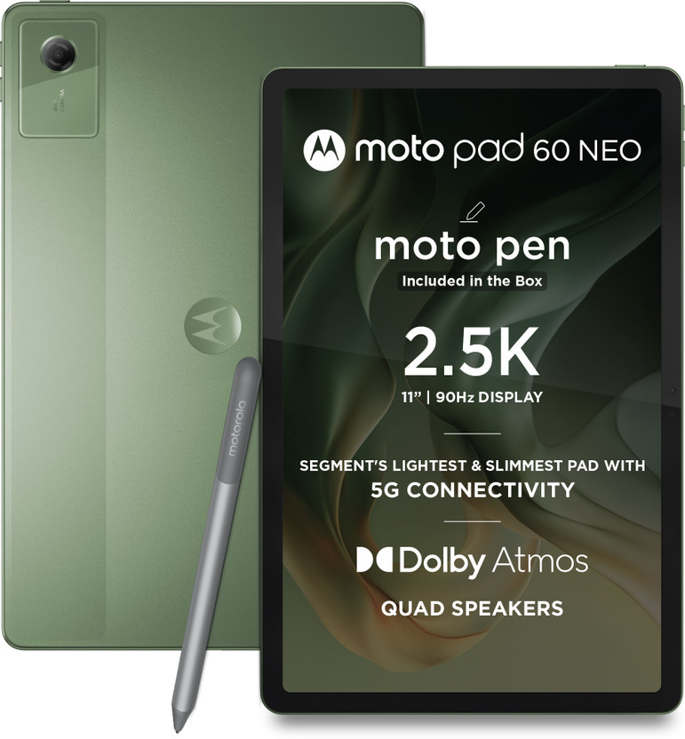 MOTOROLA Pad 60 Neo 6 GB RAM 128 GB ROM 11 inch with Wi-Fi+5G Mediatek Dimensity 6300 Tablet (PANTONE Bronze Green)