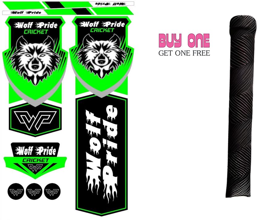 WOLF PRIDE WP Vinyl Cricket Bat Sticker Blue, Black - Image 2