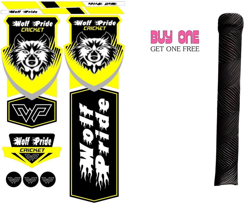 WOLF PRIDE WP Vinyl Cricket Bat Sticker Blue, Black - Image 5