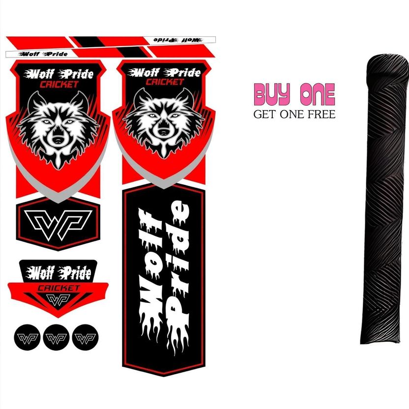 WOLF PRIDE WP Vinyl Cricket Bat Sticker Blue, Black - Image 6