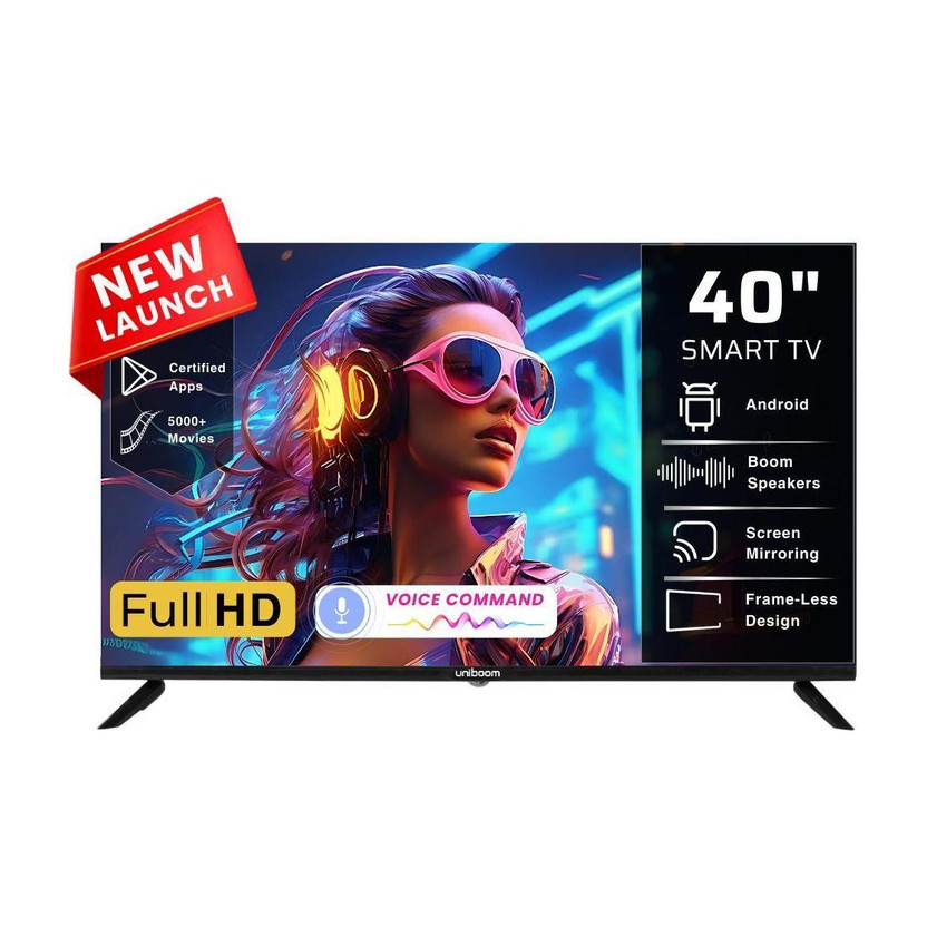 Uniboom 102 cm (40 inch) Full HD LED Smart Android TV with Voice Control App