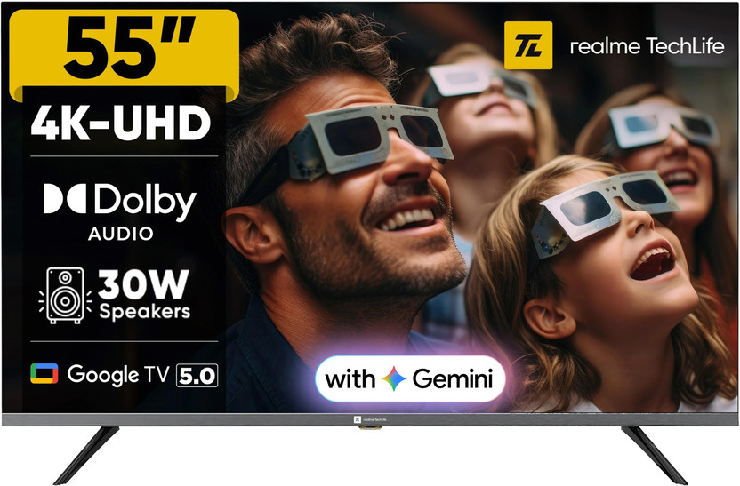 realme TechLife 139 cm (55 inch) Ultra HD (4K) LED Smart Google TV