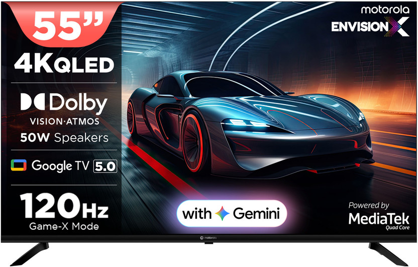 MOTOROLA 140 cm (55 inch) QLED Ultra HD (4K) Smart Google TV 2026 Edition