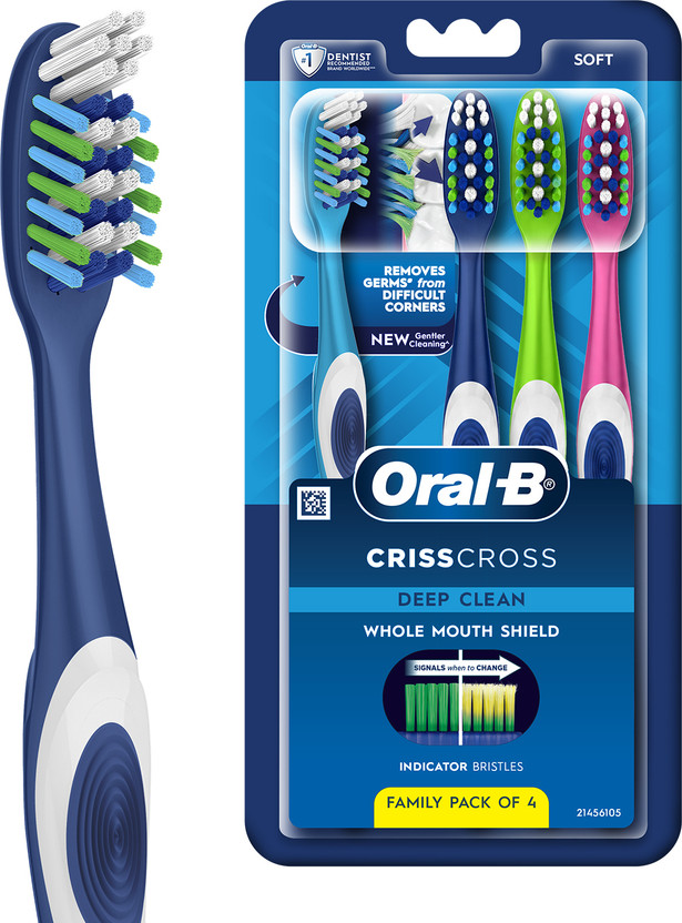 Oral-B Crisscross Deep Clean, Family value pack of 4 Soft Toothbrush - Buy Baby Care Products in India
