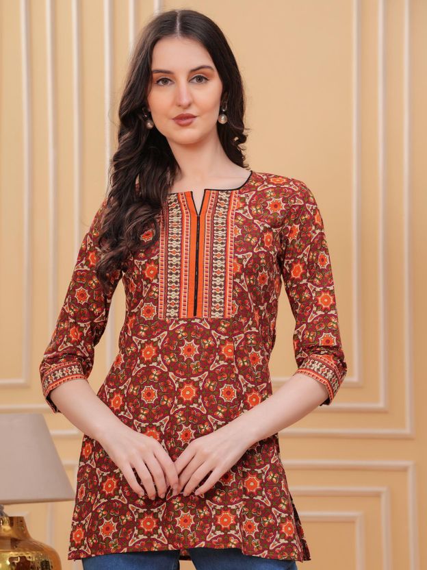 Da vastraagaar Women Brown Printed Top - Image 8