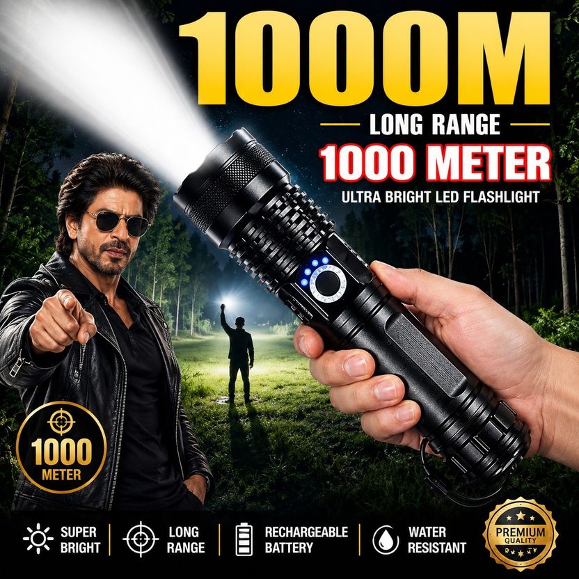 EPONYMOUS M376 Zoomable LED Long Range Torch Black - Image 1