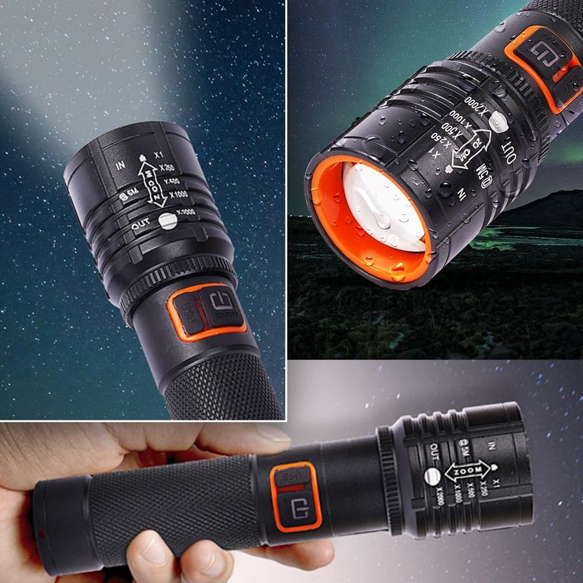 iDOLESHOP Zoomable LED Metal Torch 4 Modes - Image 8