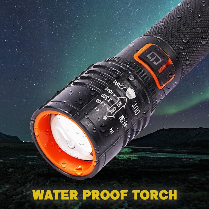 iDOLESHOP Zoomable LED Metal Torch 4 Modes - Image 5