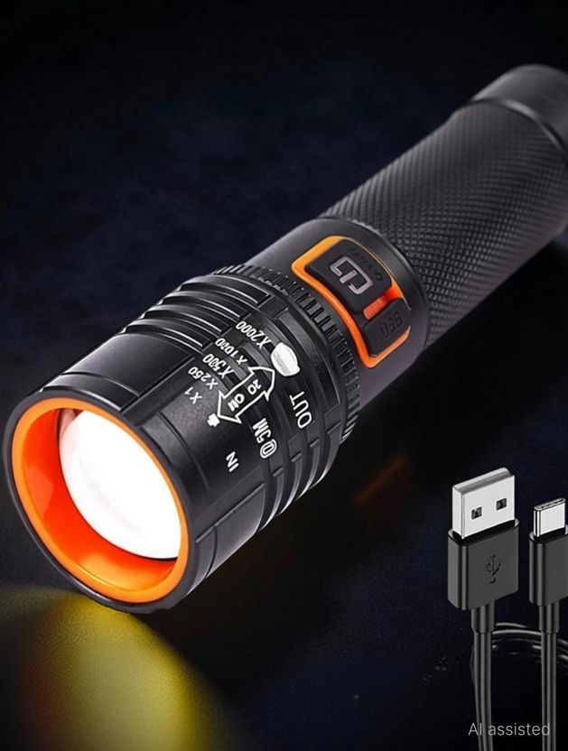 iDOLESHOP Zoomable LED Metal Torch 4 Modes - Image 3