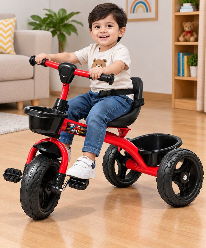 Stepupp Grow Baby Tricycle with Basket, Black - Image 7