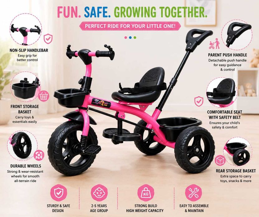 Stepupp Baby Kids Toddler Tricycle - Image 4