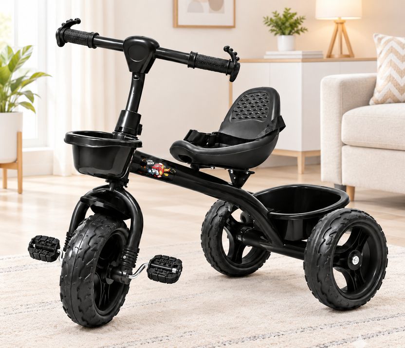Stepupp Grow Baby Tricycle with Basket, Black - Image 2