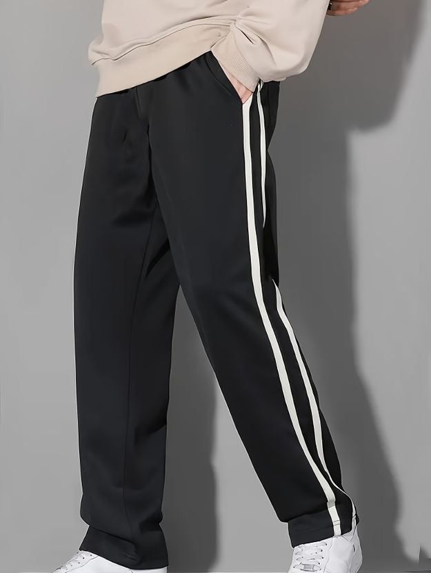 Dockstreet Black Striped Track Pants - Image 5