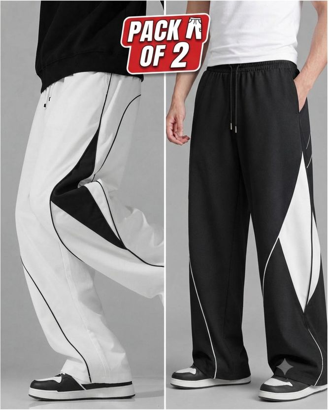 jocker Colorblock Men Black, Grey Track Pants - Image 9
